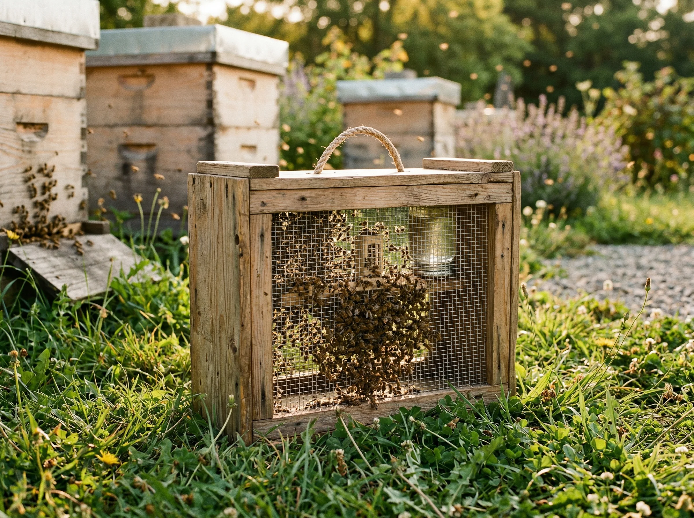 Transportowa skrzynka z pakietem pszczelim